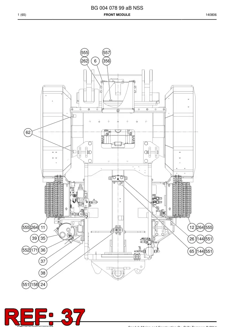 BG00233579a BG 002 335 79a Bracket - Sandvik Technical Drawing