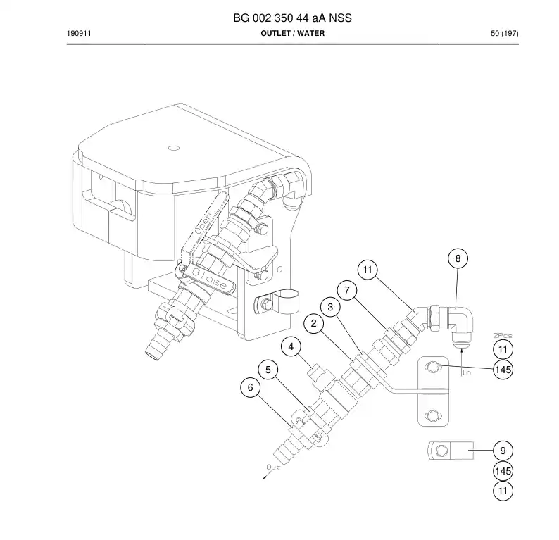 BG00235044a BG 002 350 44a Outlet - Sandvik Technical Drawing