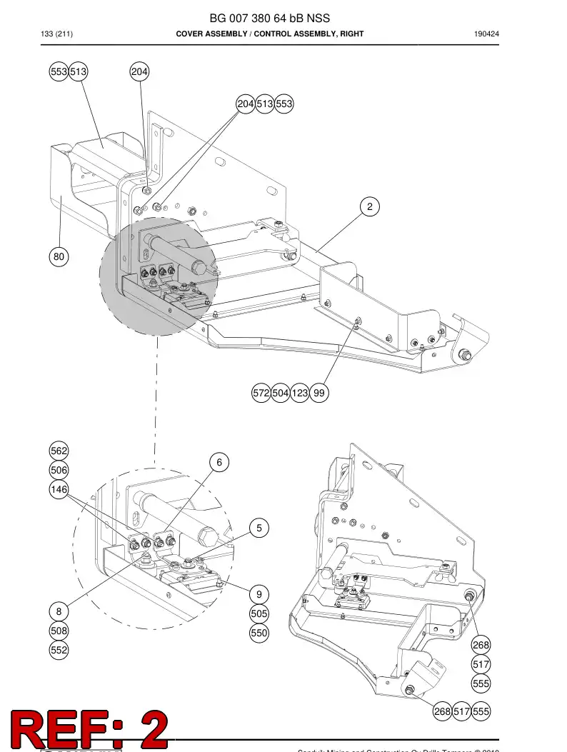 BG00235048c BG 002 350 48c Door assembly - Sandvik Technical Drawing