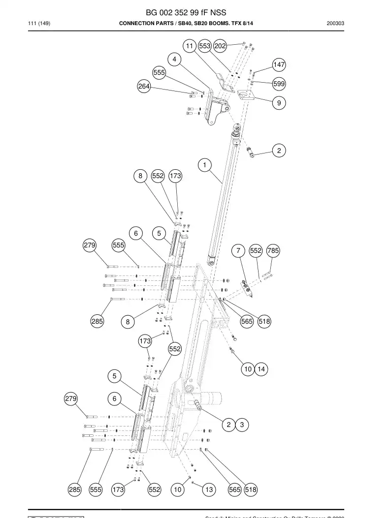 BG00235299f BG 002 352 99f Connection parts - Sandvik Technical Drawing