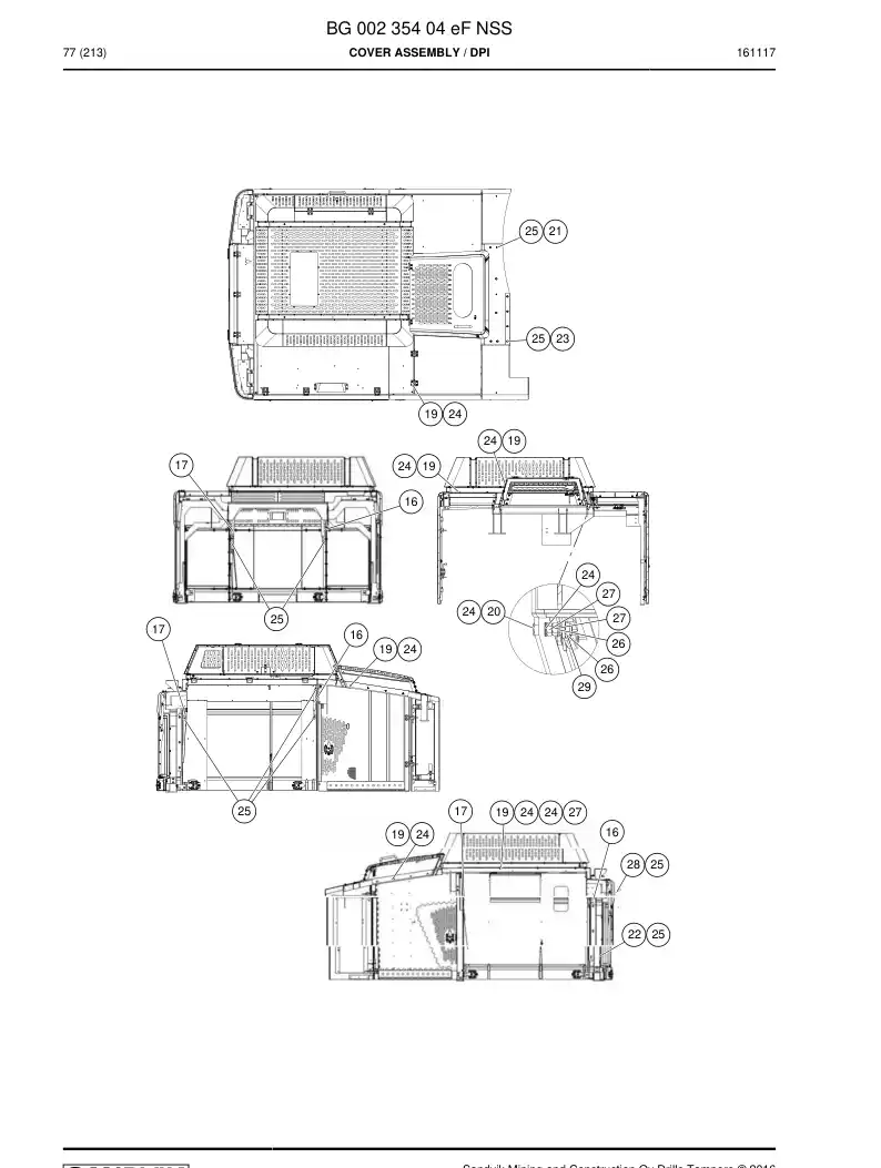 BG00235404q BG 002 354 04q Cover Assembly - Sandvik Technical Drawing