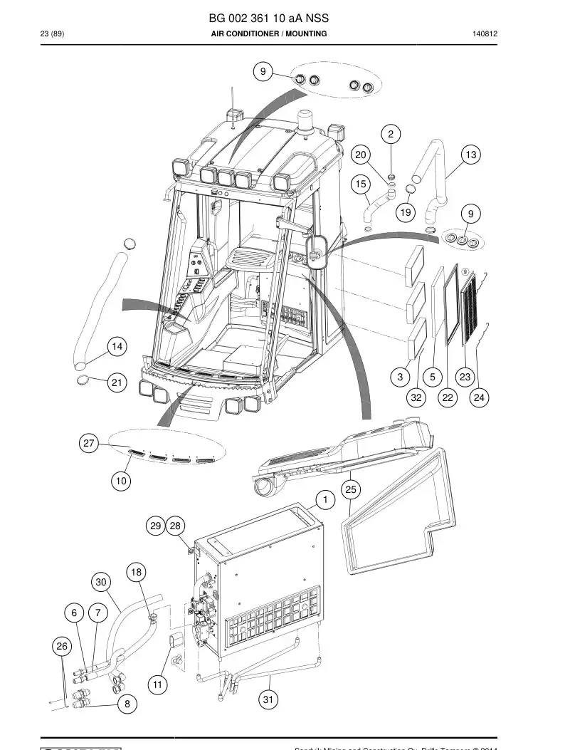 BG00236110a BG 002 361 10a Air Conditioner - Sandvik Technical Drawing
