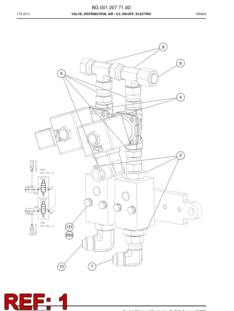 BG00236723a BG 002 367 23a Block, Distribution - Sandvik Technical Drawing