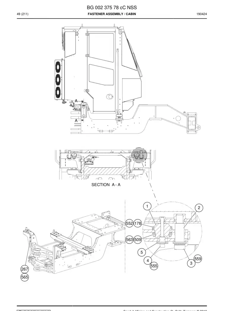 BG00237578c BG 002 375 78c Fastener Assembly - Sandvik Technical Drawing
