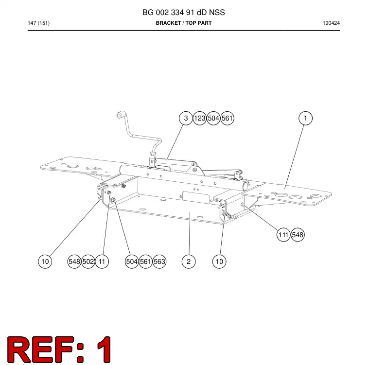 BG00237757a BG 002 377 57a Support - Sandvik Technical Drawing