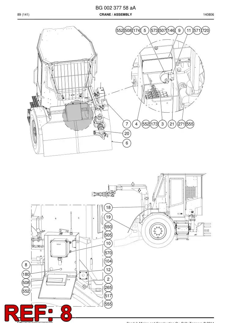 BG00238080a BG 002 380 80a Cabinet - Sandvik Technical Drawing