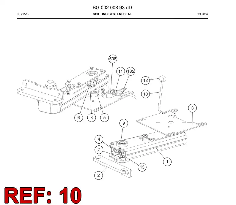 BG00238350a BG 002 383 50a Lever - Sandvik Technical Drawing