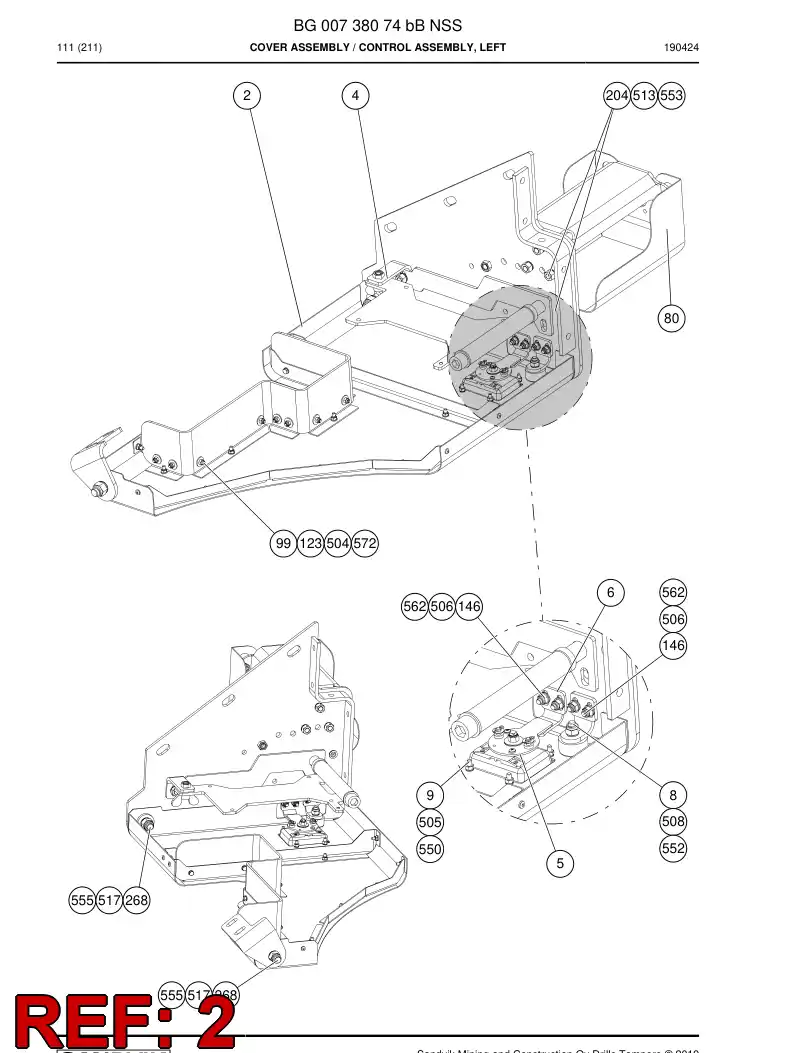BG00238748c BG 002 387 48c Door assembly - Sandvik Technical Drawing