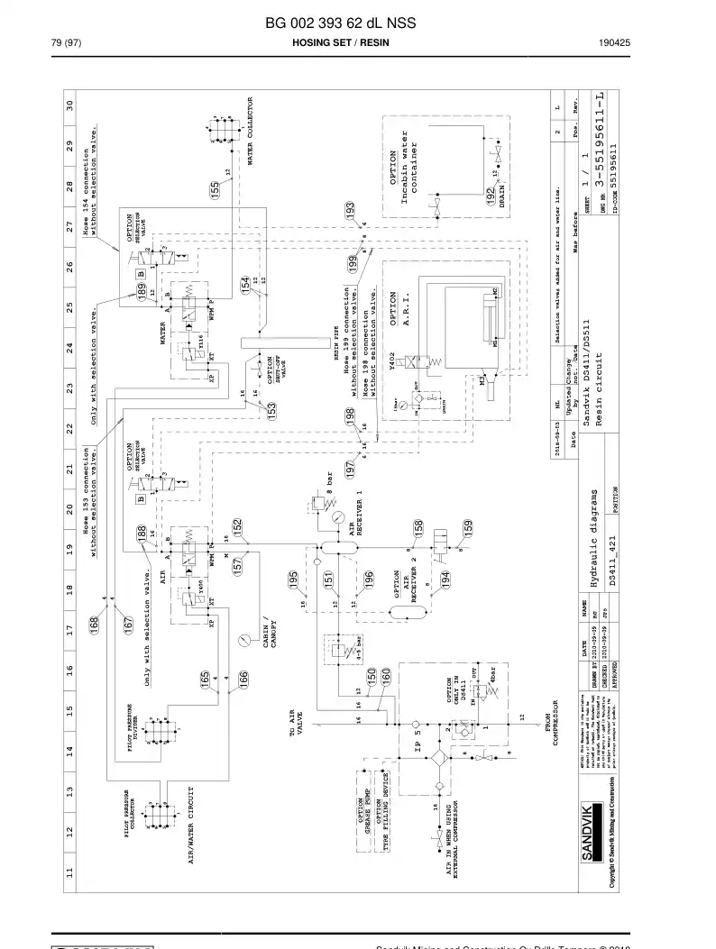 BG00239362d BG 002 393 62d Hosing Set - Sandvik Technical Drawing