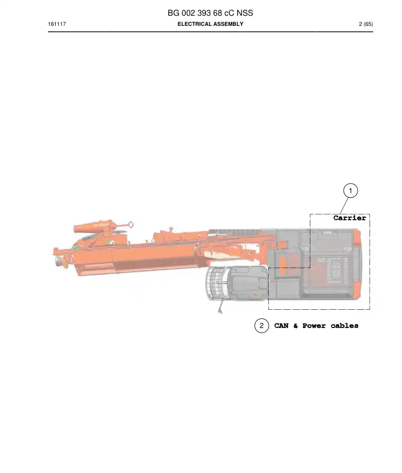 BG00239368c BG 002 393 68c Electrical Assembly - Sandvik Technical Drawing