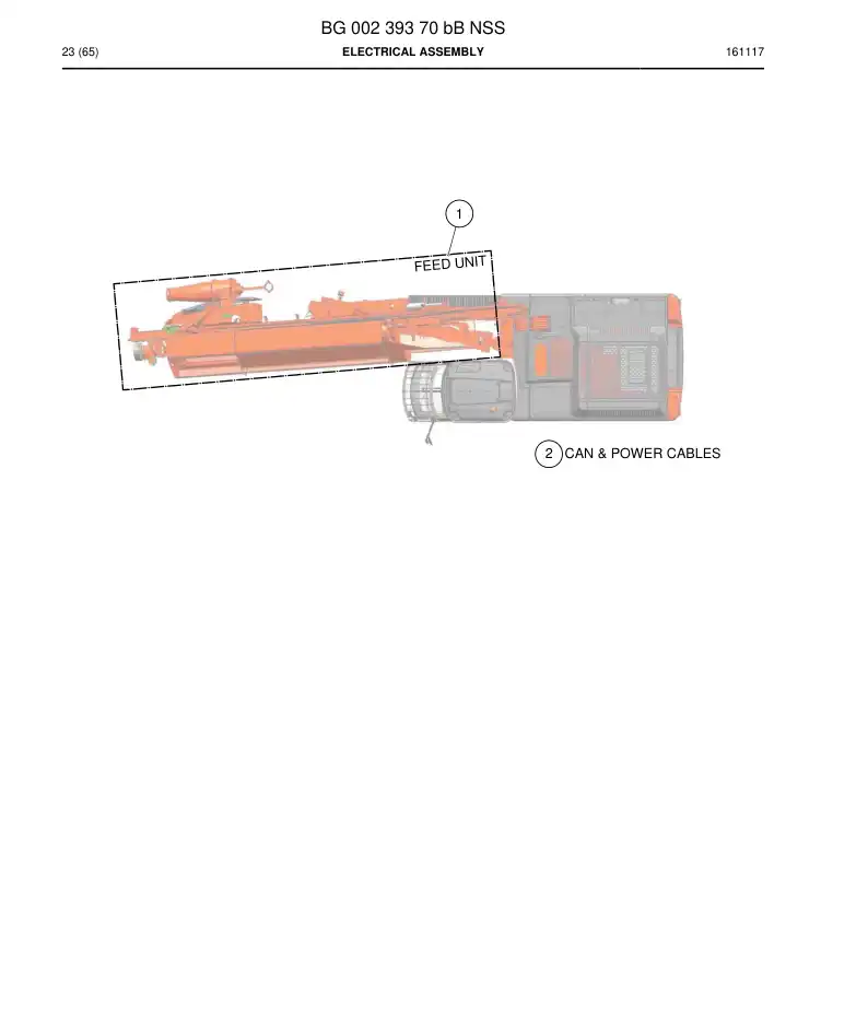 BG00239370b BG 002 393 70b Electrical Assembly - Sandvik Technical Drawing