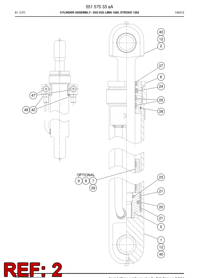 BG00239399a BG 002 393 99a PISTON Rod Assembly - Sandvik Technical Drawing