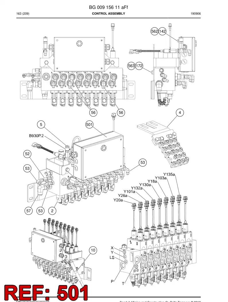 BG00239585h BG 002 395 85h Electrical Assembly - Sandvik Technical Drawing