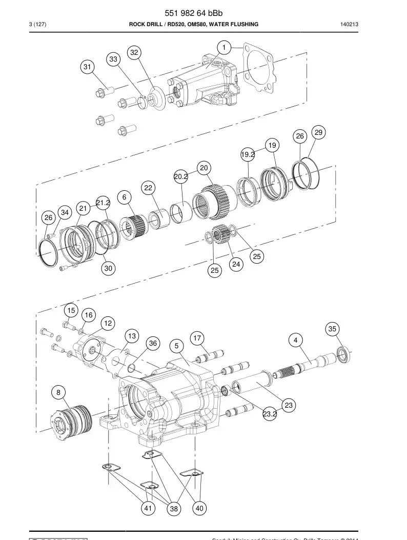 BG00239599a BG 002 395 99a Seal Kit - Sandvik Technical Drawing