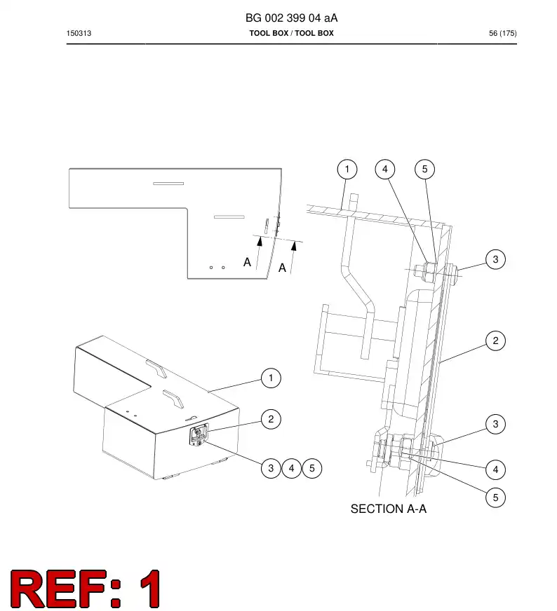 BG00239905a BG 002 399 05a Tool Box - Sandvik Technical Drawing