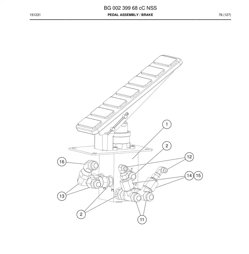 BG00239968c BG 002 399 68c Pedal Assembly - Sandvik Technical Drawing