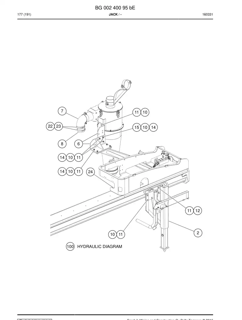 BG00240095b BG 002 400 95b Jack - Sandvik Technical Drawing