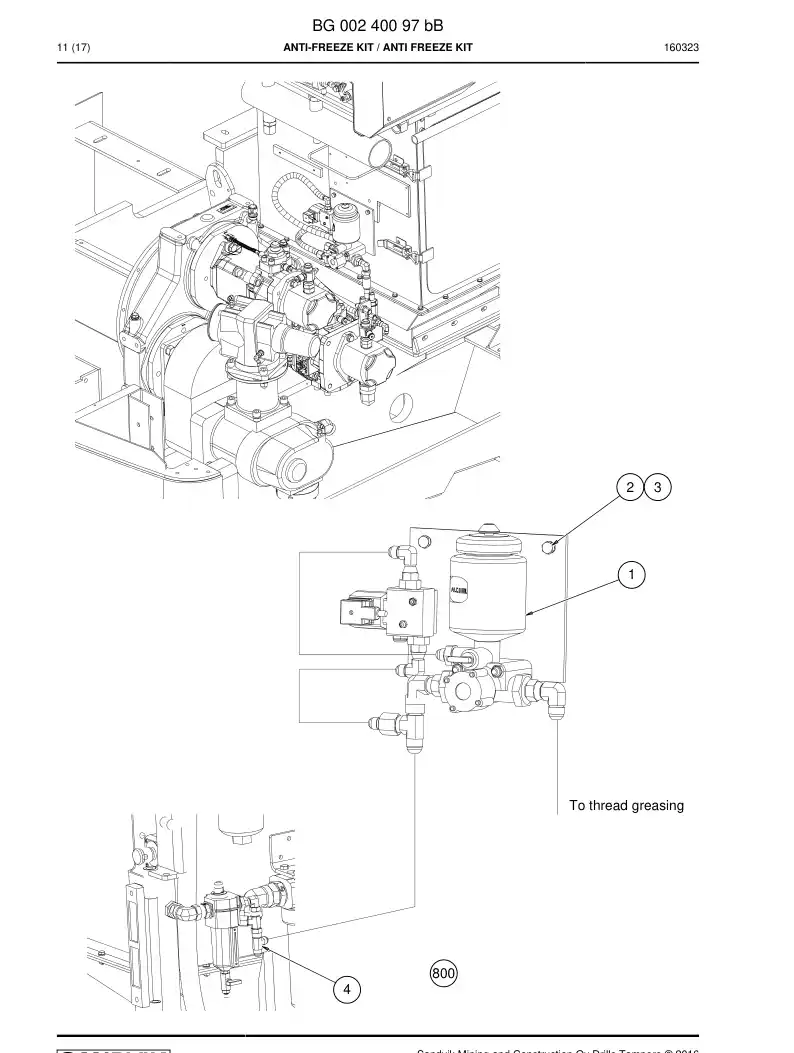 BG00240097b BG 002 400 97b Anti-Freeze Kit - Sandvik Technical Drawing