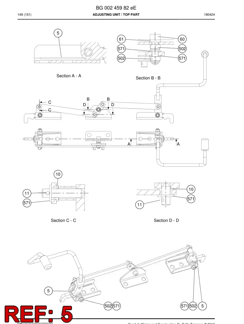 BG00242149a BG 002 421 49a Spring - Sandvik Technical Drawing