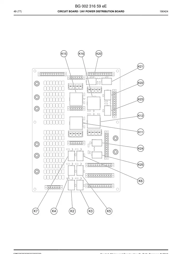 BG00242592b BG 002 425 92b Relay, Power - Sandvik Technical Drawing