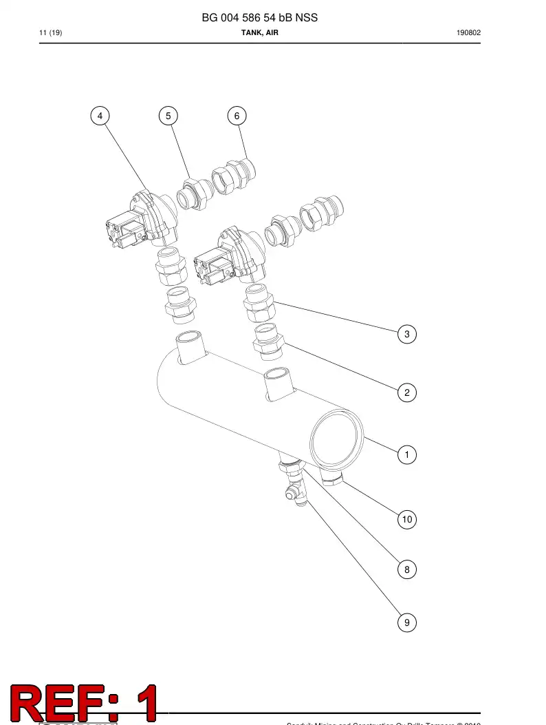 BG00242864a BG 002 428 64a Tank - Sandvik Technical Drawing