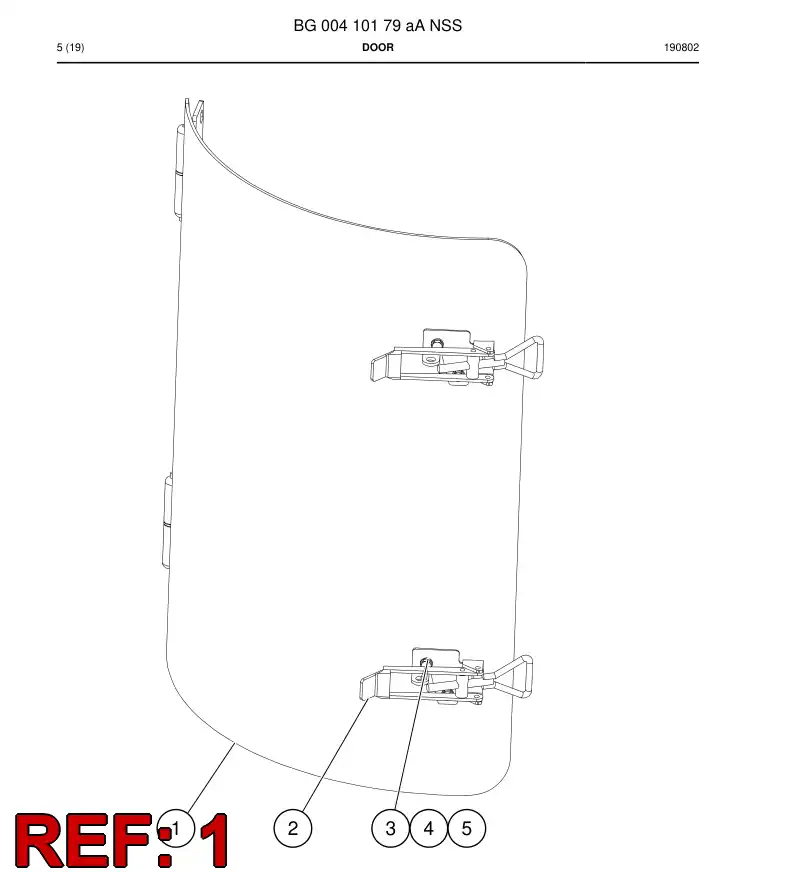 BG00242865a BG 002 428 65a Door - Sandvik Technical Drawing