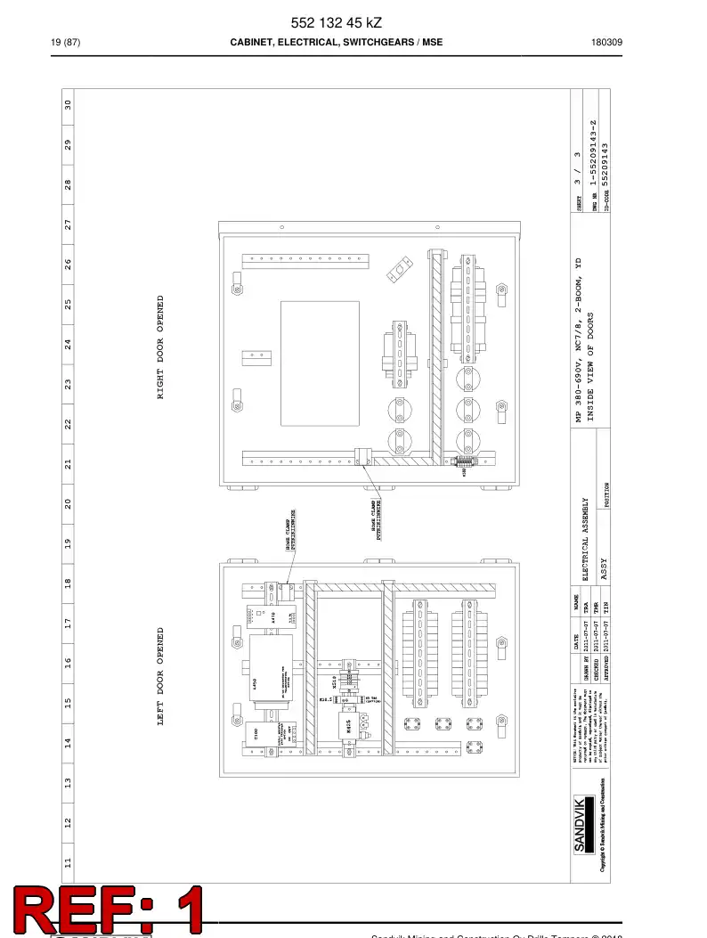 BG00243248a BG 002 432 48a Block, Terminal - Sandvik Technical Drawing
