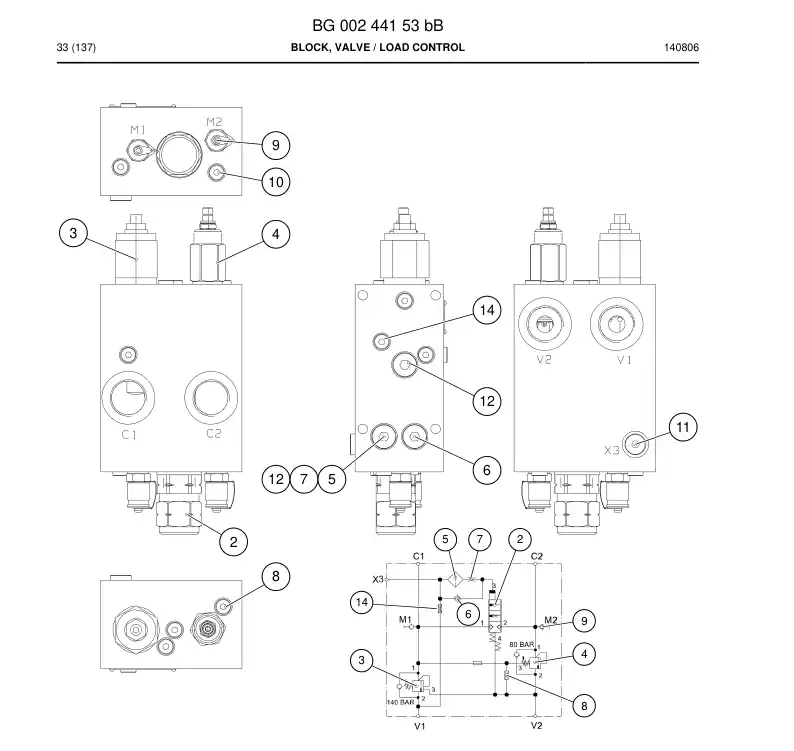 BG00244320a BG 002 443 20a Valve, Over Center - Sandvik Technical Drawing