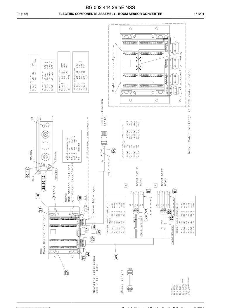 BG00244426d BG 002 444 26d Electric Components Assembly - Sandvik Technical Drawing