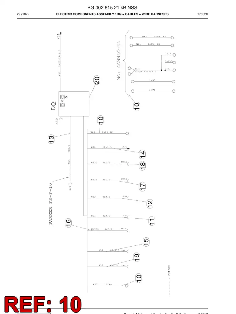 BG00244547i BG 002 445 47i Wiring Harness Assembly - Sandvik Technical Drawing