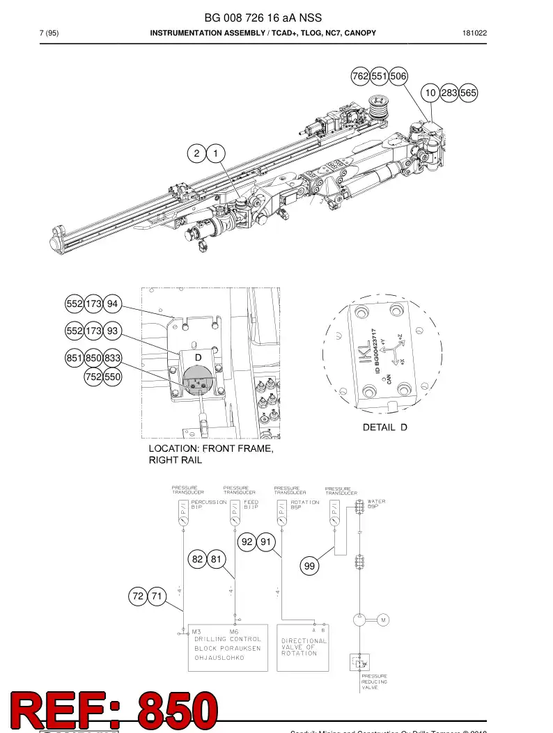 BG00244724a BG 002 447 24a Cable, Prewired Plug - Sandvik Technical Drawing