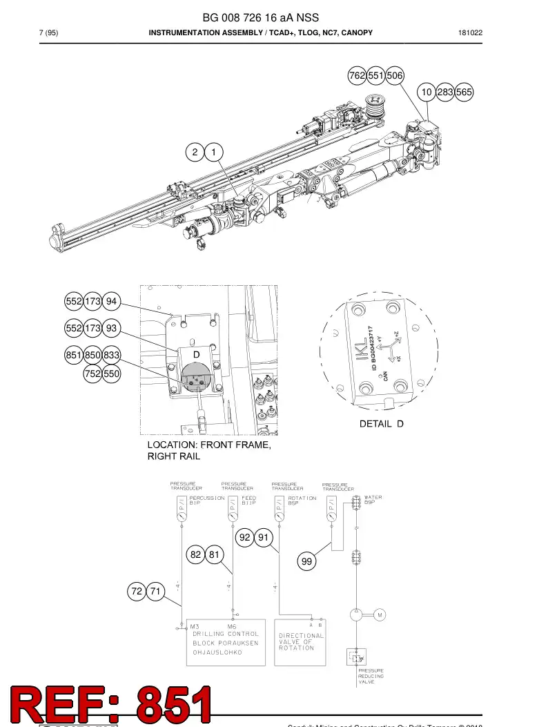 BG00244726a BG 002 447 26a Cable, Prewired Plug - Sandvik Technical Drawing
