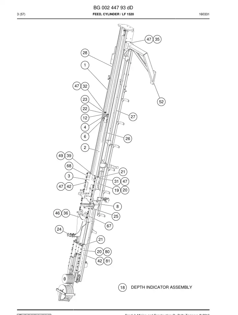 BG00244793d BG 002 447 93d Feed, Cylinder - Sandvik Technical Drawing