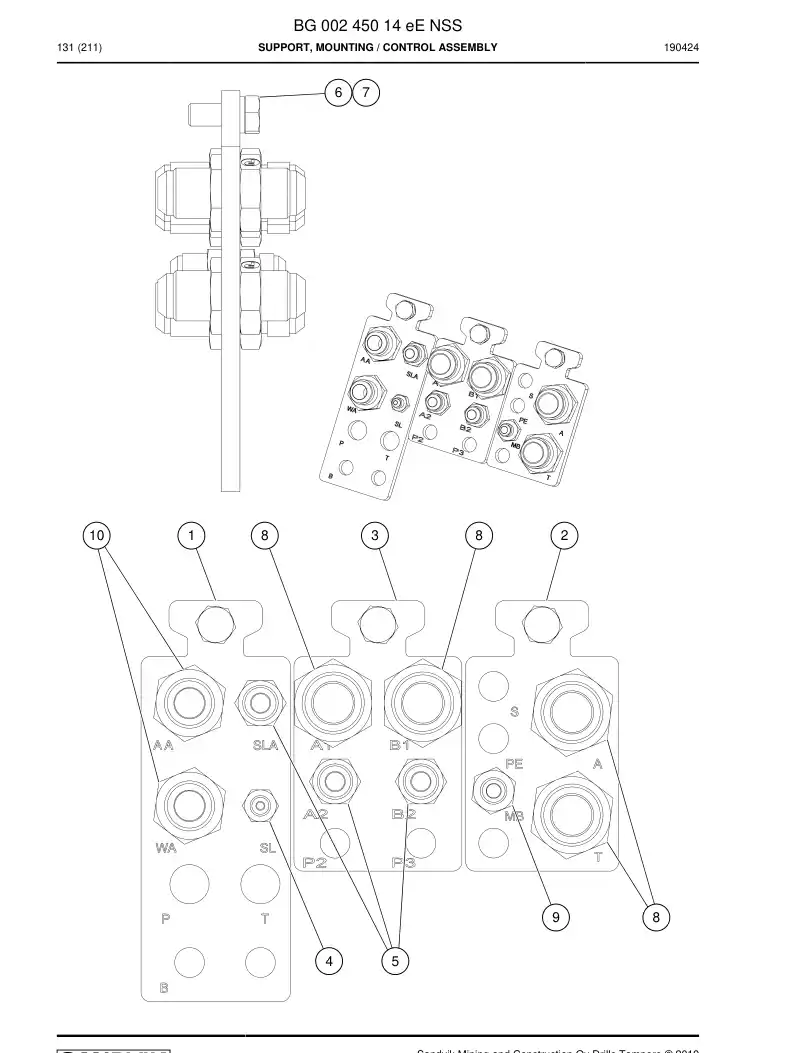 BG00245014e BG 002 450 14e Support, Mounting - Sandvik Technical Drawing