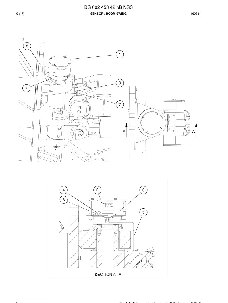 BG00245342b BG 002 453 42b Sensor - Sandvik Technical Drawing