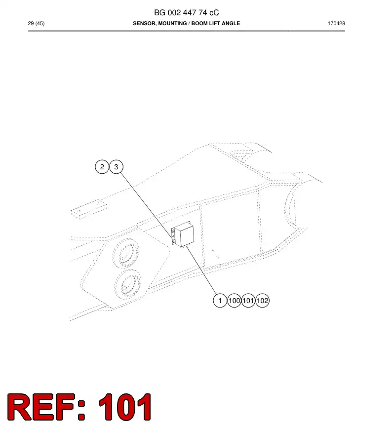 BG00245488a BG 002 454 88a Cable Assembly - Sandvik Technical Drawing