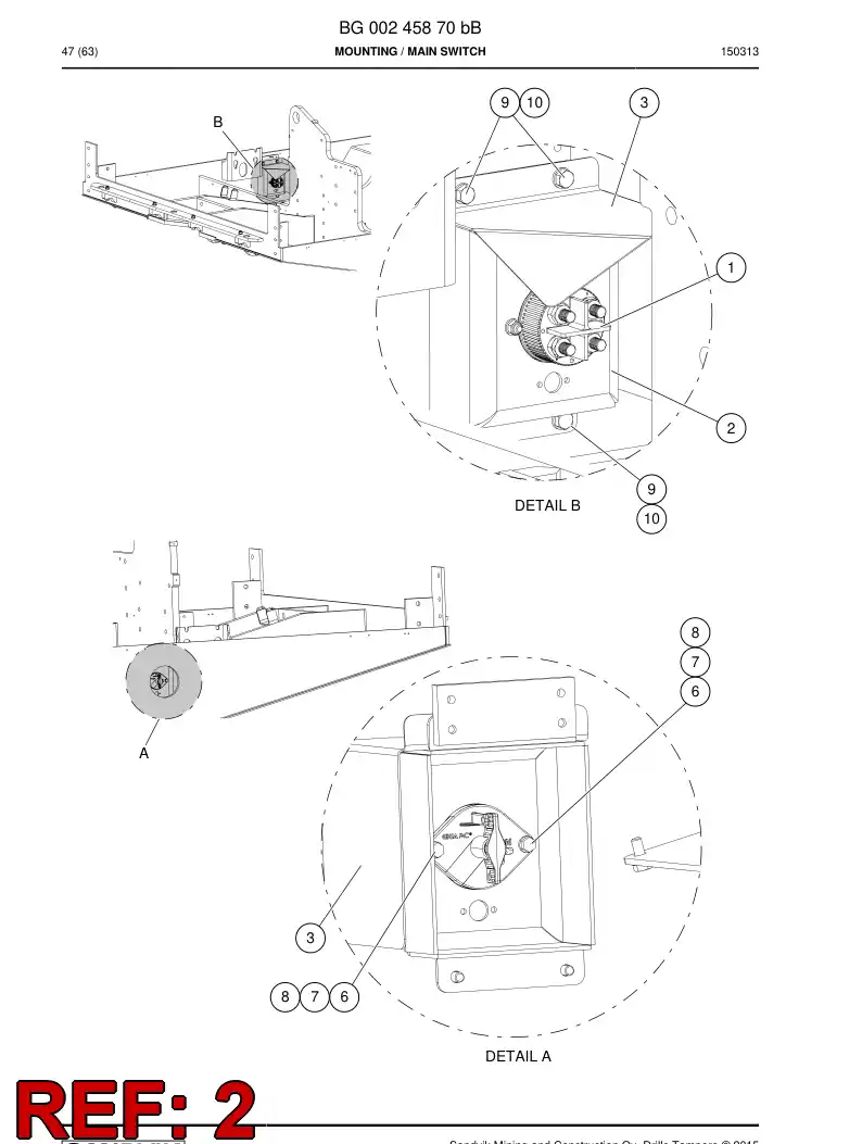 BG00245869b BG 002 458 69b Bracket - Sandvik Technical Drawing