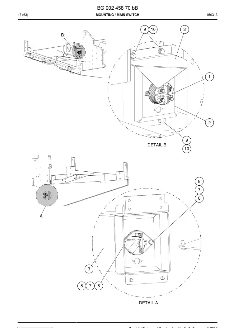 BG00245870c BG 002 458 70c Mounting - Sandvik Technical Drawing