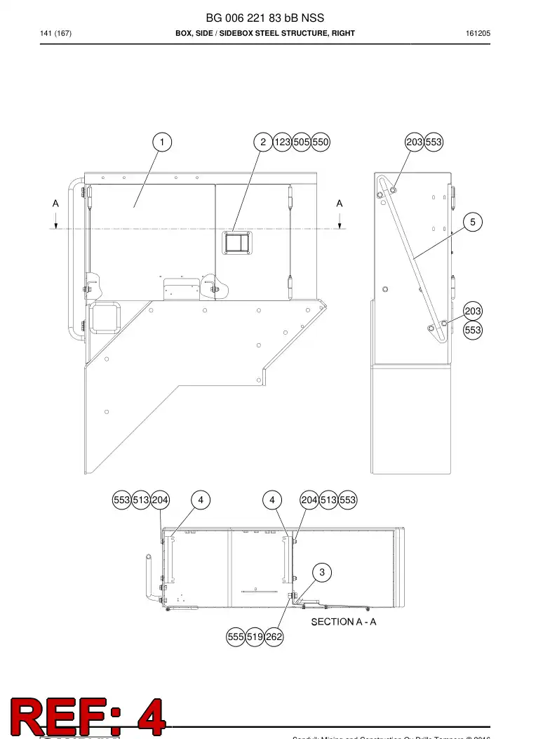BG00246016a BG 002 460 16a Bracket - Sandvik Technical Drawing