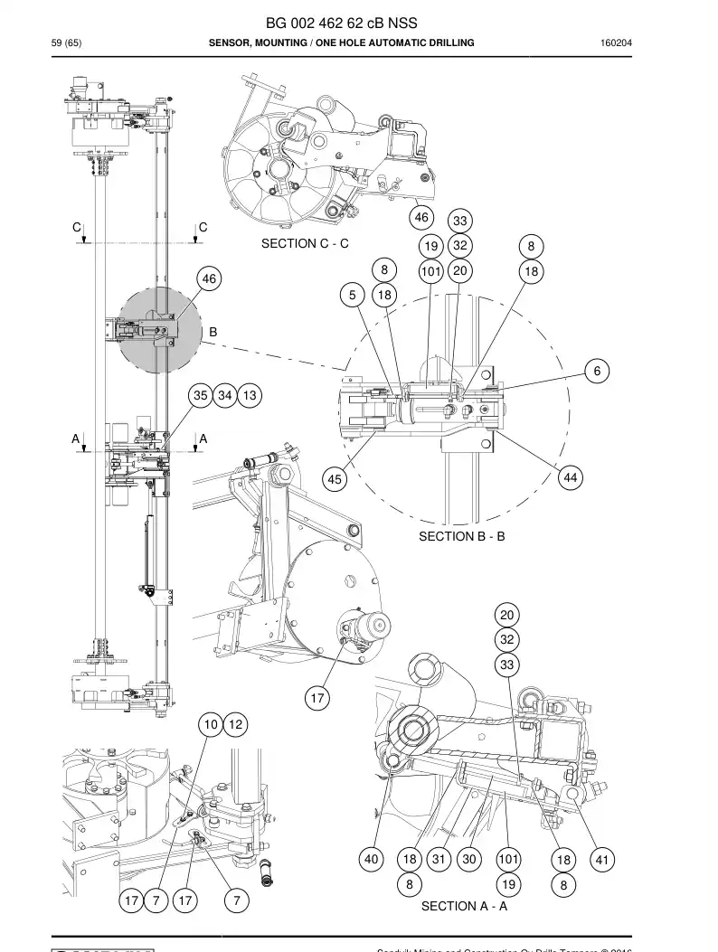 BG00246262c BG 002 462 62c Sensor, Mounting - Sandvik Technical Drawing