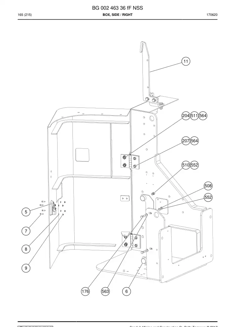 BG00246336f BG 002 463 36f Box, Side - Sandvik Technical Drawing