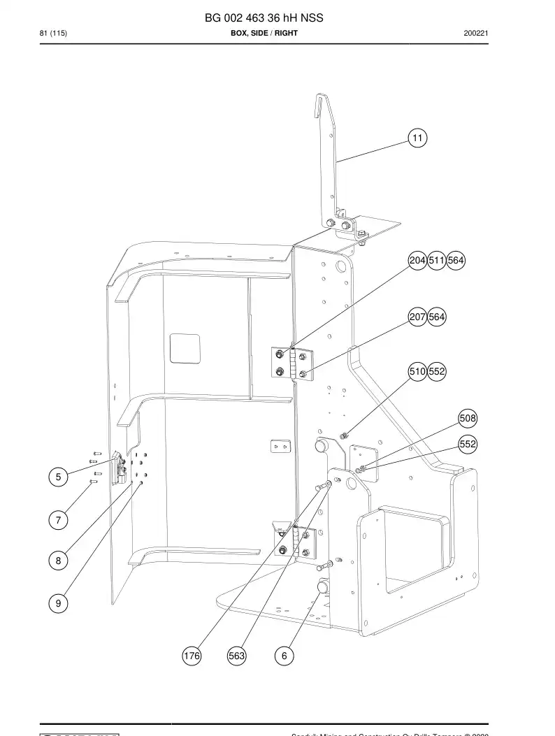 BG00246336h BG 002 463 36h Box, Side - Sandvik Technical Drawing