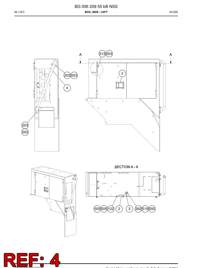 BG00246968a BG 002 469 68a Railing - Sandvik Technical Drawing