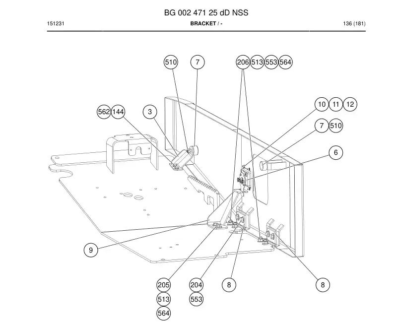 BG00247125d BG 002 471 25d Bracket - Sandvik Technical Drawing