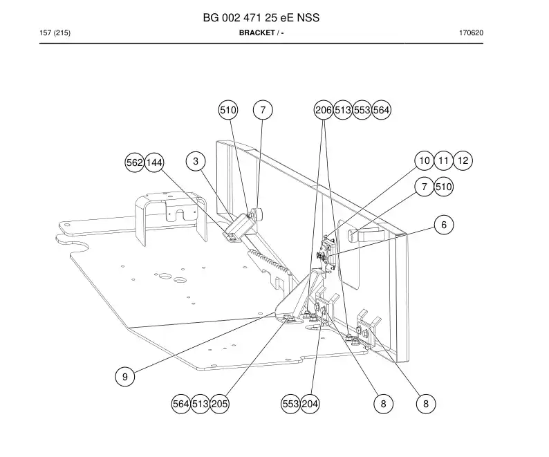 BG00247125e BG 002 471 25e Bracket - Sandvik Technical Drawing