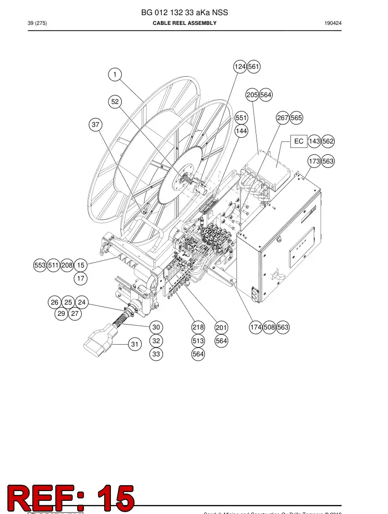 BG00247852b BG 002 478 52b Shaft Assembly - Sandvik Technical Drawing