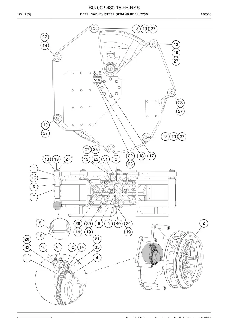 BG00248015b BG 002 480 15b ROLO, CABLE - Sandvik Technical Drawing