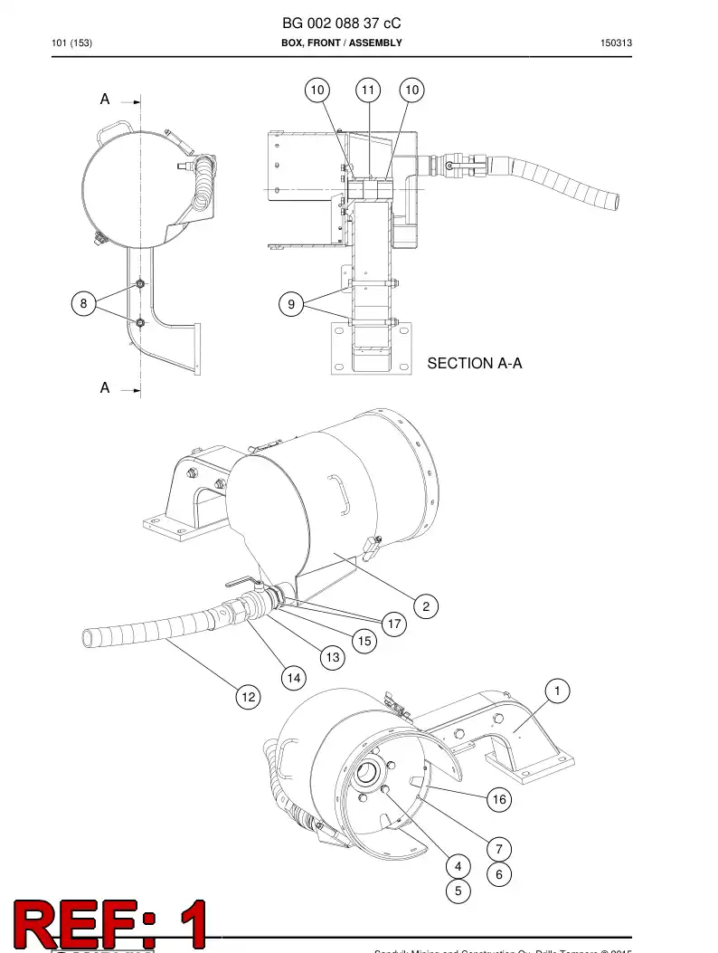 BG00248127a BG 002 481 27a Box, Front - Sandvik Technical Drawing
