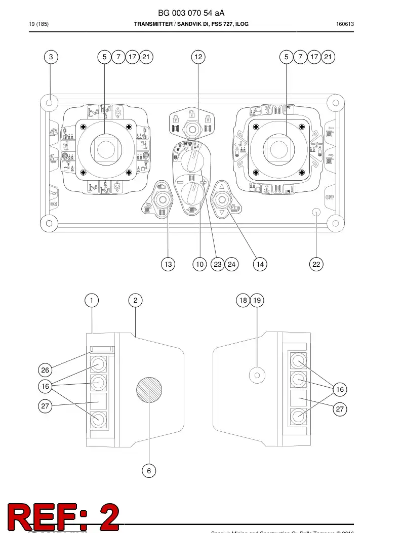 BG00248644a BG 002 486 44a Enclosure, Plastic - Sandvik Technical Drawing