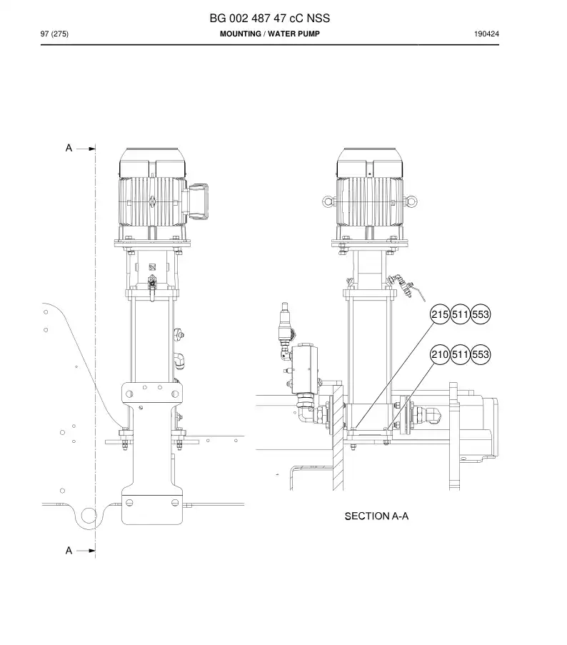 BG00248747c BG 002 487 47c Mounting - Sandvik Technical Drawing